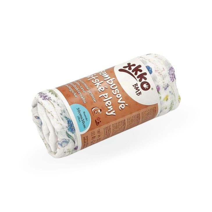 XKKO BMB Bambuswindeln 30x30 Digi - Blue Wildflowers MIX 9er Pack