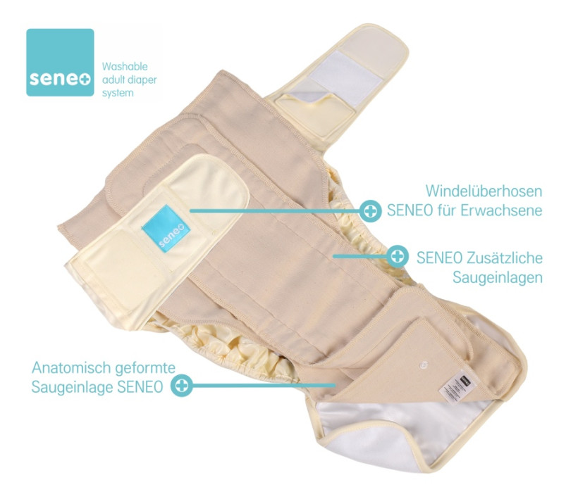 Windelüberhosen SENEO für Erwachsene - Pastel Yellow Grösse L