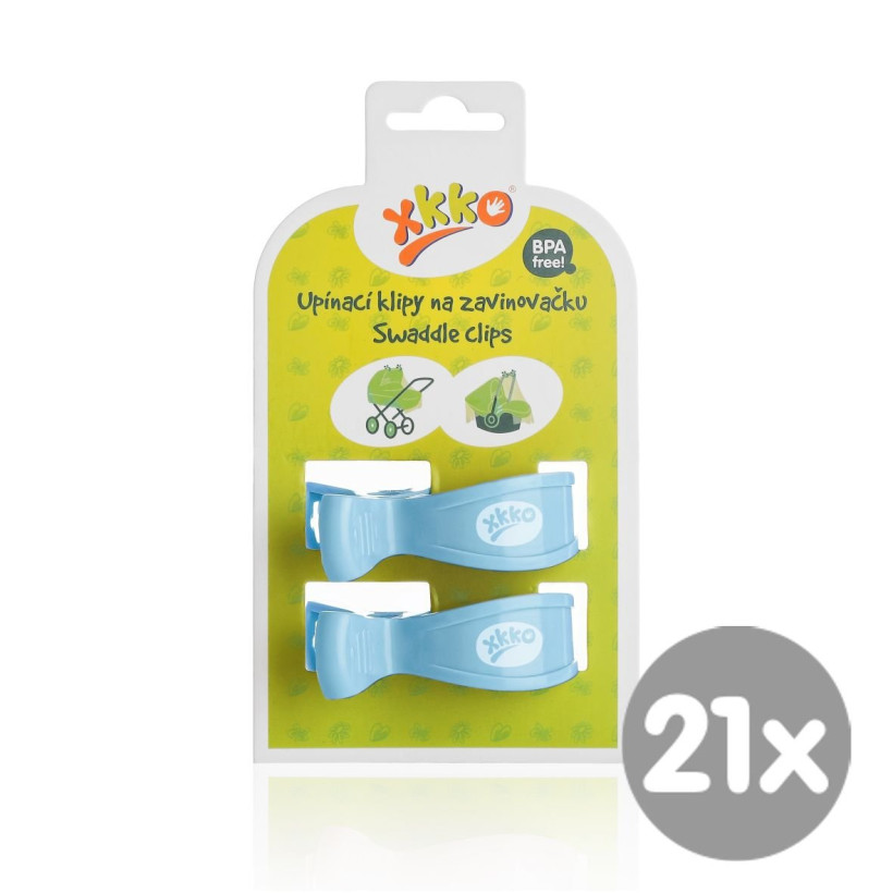 XKKO Klammer an Kinderwagen -  Baby Blue 21x2 St. (GH Packung)