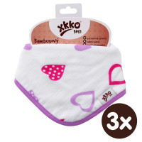 Kinderschal XKKO BMB - Lilac Hearts 3x1 St. (GH packung)