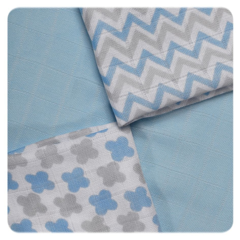 XKKO BMB Bambuswindeln 30x30 - Scandinavian Baby Blue MIX 10x9er Pack (GH packung)