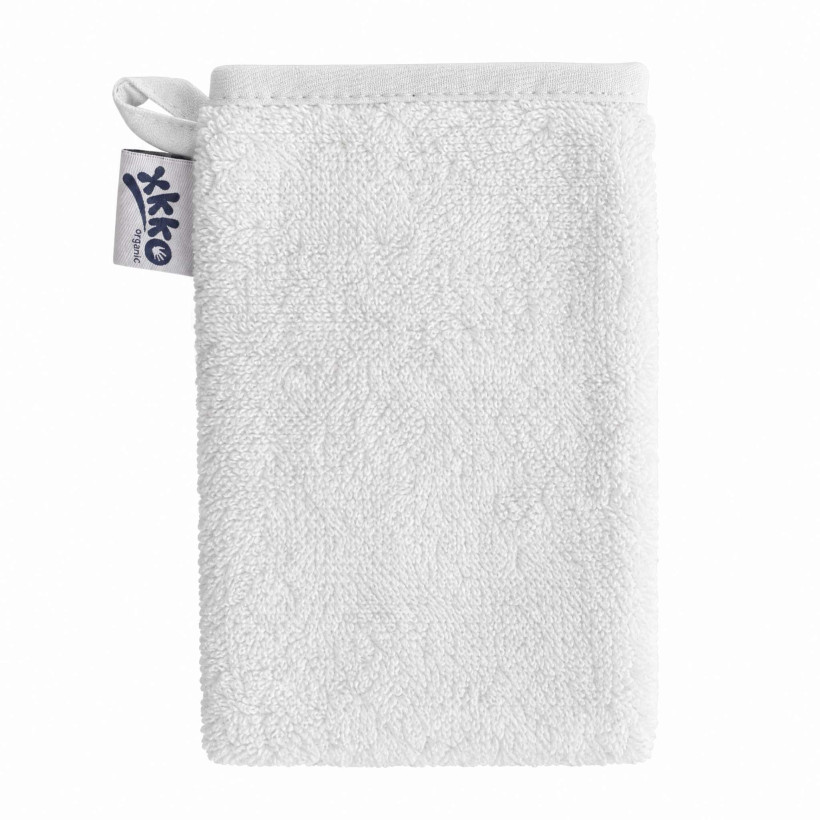 BIO baumwollefrotteewaschlappen XKKO Organic - Weiss 1St.