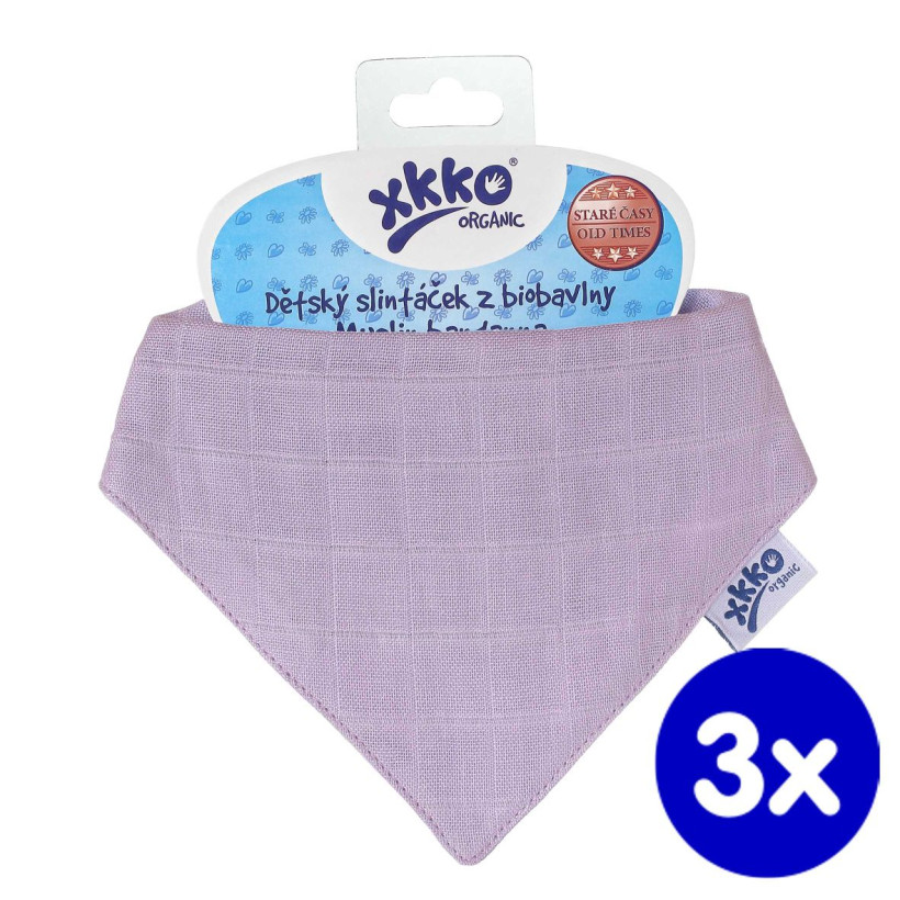 Kinderschal XKKO Organic Old Times - Ultra Violet 3x1St. (GH Packung)