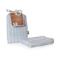 XKKO BMB Bambus Musselinwickeltuch 120x120 - Scandinavian Baby Blue Chevron 5x1 St. (GH packung)
