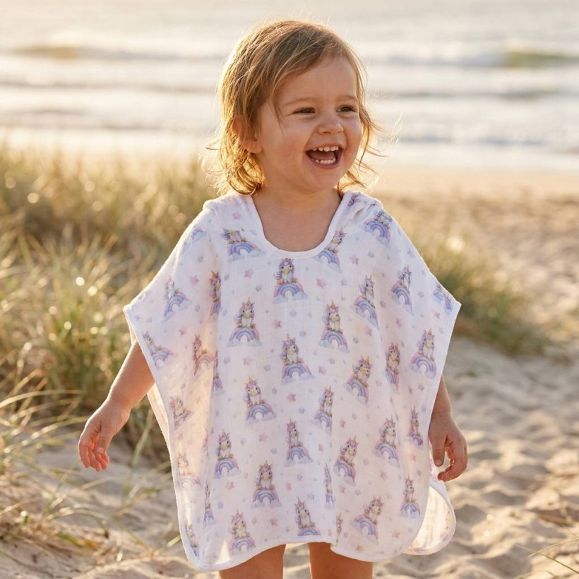 Bambus-Poncho XKKO BMB Digi - Unicorns Grosse 1
