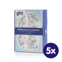 XKKO Organic Bio-Baumwolle Windel 120x120 - Rocking Horses Silver 5x1er Pack (GH Packung)