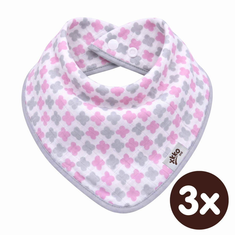 Kinderschal XKKO BMB - Scandinavian Baby Pink Cross 3x1 St. (GH packung)