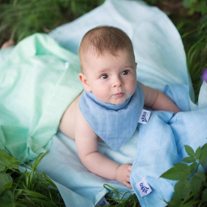 Kinderschal XKKO Organic Old Times - Ocean Blue 1St.