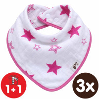 Kinderschal XKKO BMB - Magenta Stars 3x1 St. (GH packung)