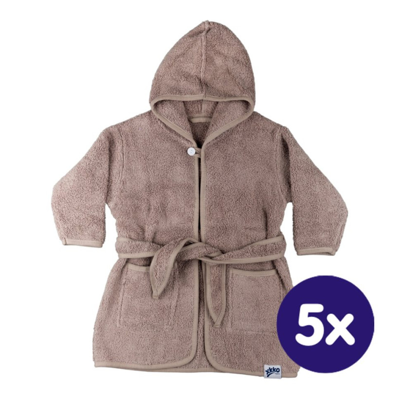 Kinderbademantel aus Bio-Baumwoll-Frottee XKKO Organic - Atmosphere 6-12m 5x1St. (GH Packung)