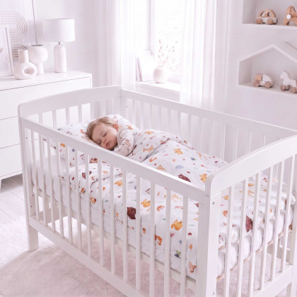 XKKO LUX Bettwäsche für Kinderbetten 120x90cm - Wild Forest + Set Kinderbettdecke (Decke und Kissen)