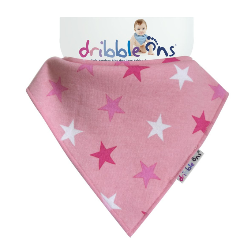 Dribble Ons Designer - Pink Stars