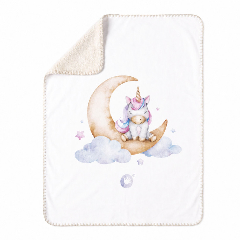 Spanische Babydecke XKKO LUX 75x100 - Moon Unicorn