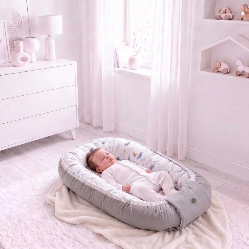 XKKO LUX Wendbares Babynest - Sky Whale