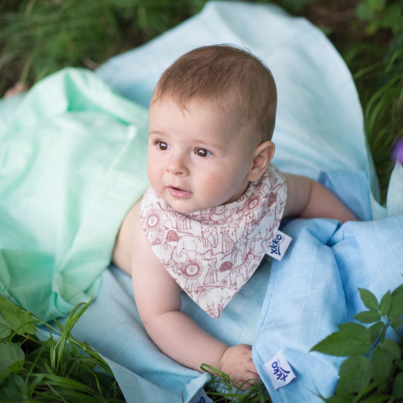 Kinderschal XKKO Organic Old Times - Safari W/Mesa Rose