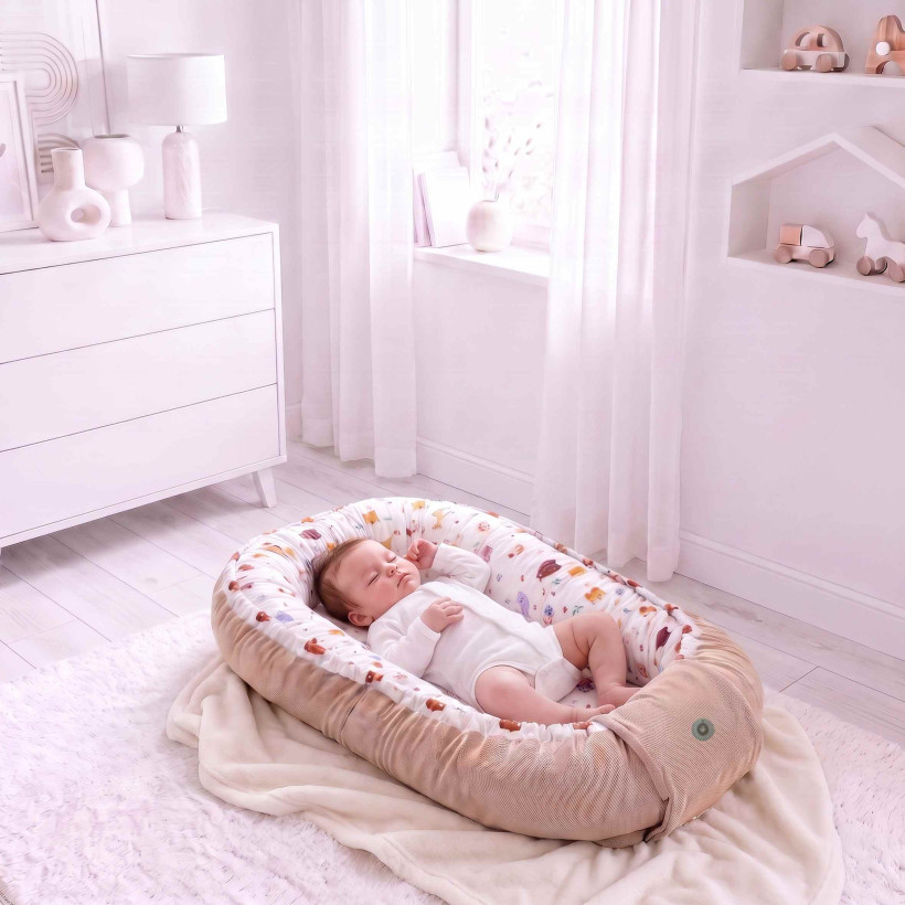 XKKO LUX Wendbares Babynest - Wild Forest