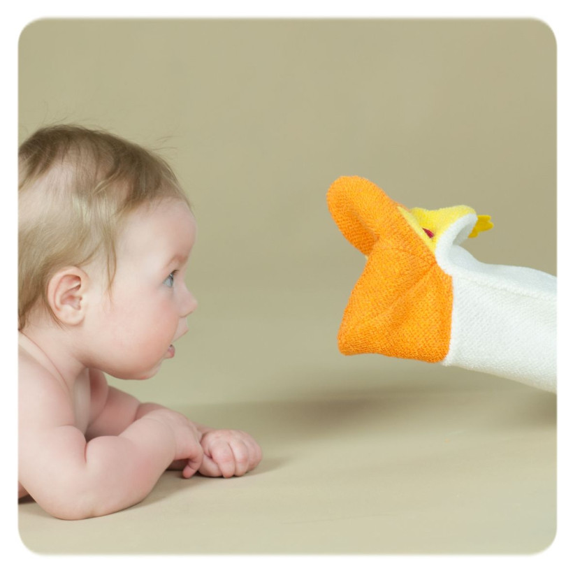 XKKO Waschlappe mit Handpuppe (BA) - Duck