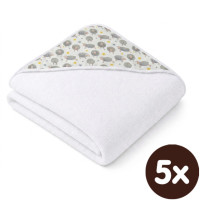 Bambusfrotteebadetuch mit Kapuze XKKO BMB 90x90 - Dreamy Sheeps 5x1St. (GH Packung)