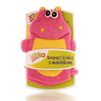 XKKO Waschlappe mit Handpuppe (PE)- Hippo 12x1St. (GH Packung)