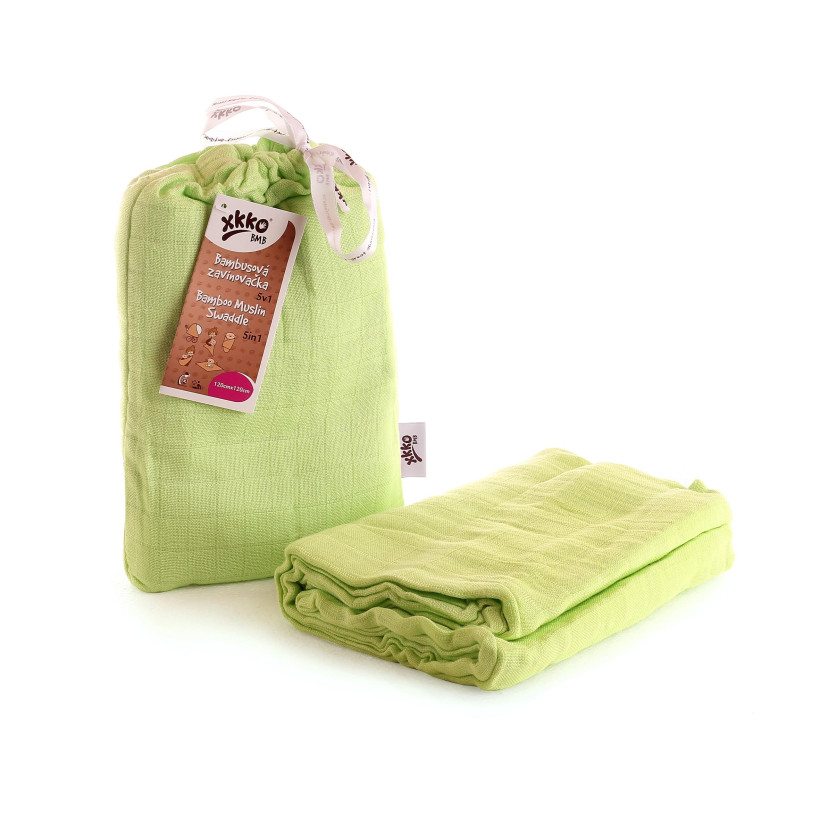 XKKO BMB Bambus Musselinwickeltuch 120x120 - Lime 1 St.