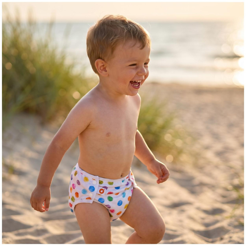 Baby-Badeslip XKKO One Size - Watercolour Polka Dots