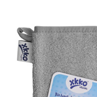 BIO baumwollefrotteewaschlappen XKKO Organic - Silver 5x1St. (GH pack.)