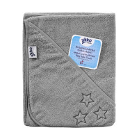 BIO Baumwollefrotteebadetuch mit Kapuze XKKO Organic 90x90 - Silver Stars 5x1St. (GH pack.)