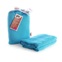 XKKO BMB Bambus Musselinwickeltuch 120x120 - Cyan 5x1 St. (GH packung)