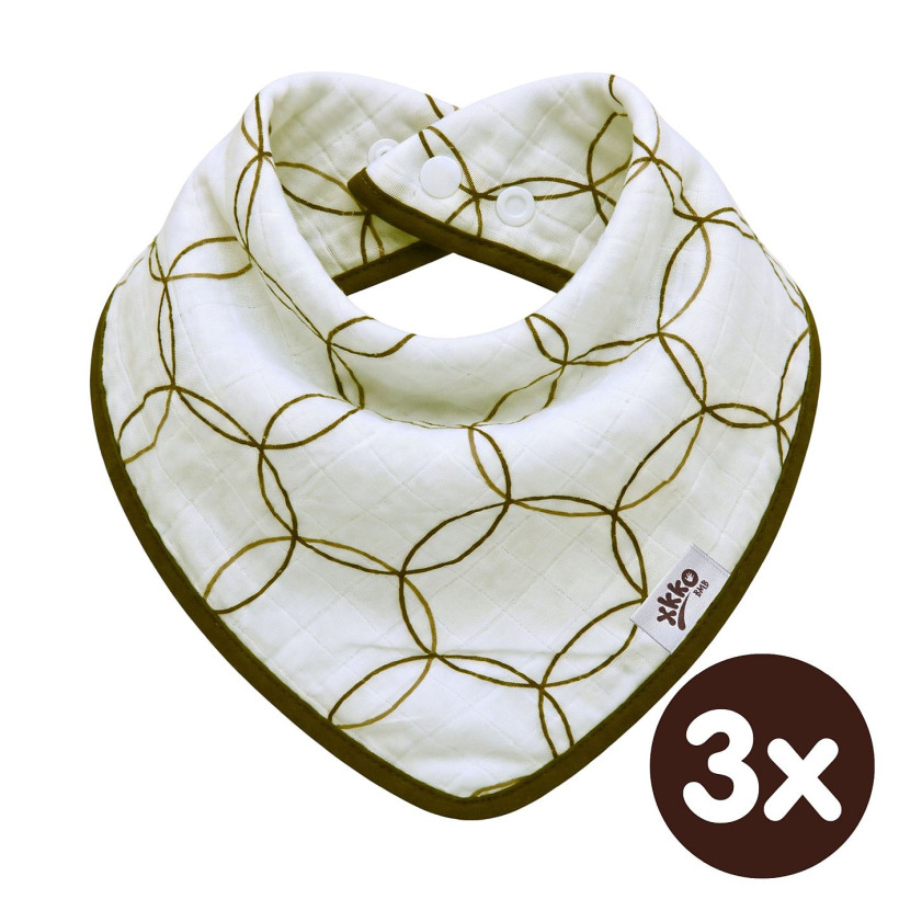 Kinderschal XKKO BMB - Natural Brown Circles 3x1 St. (GH packung)
