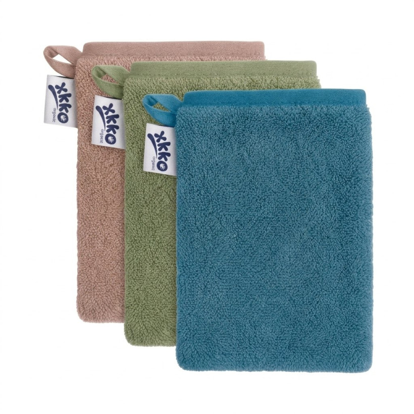 BIO baumwollefrotteewaschlappen XKKO Organic - Mountain Spring MIX