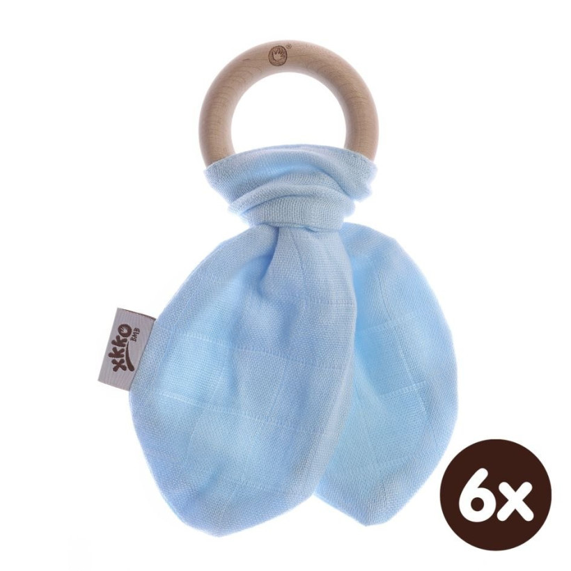 XKKO BMB Beissring mit Blätter - Baby Blue 6x1er Pack (GH Pack)