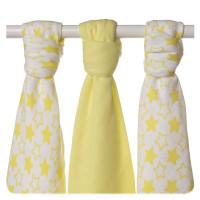 XKKO BMB Musselin Bambuswindeln 70x70 - Little Stars Lemon MIX 10x3er Pack (GH packung)