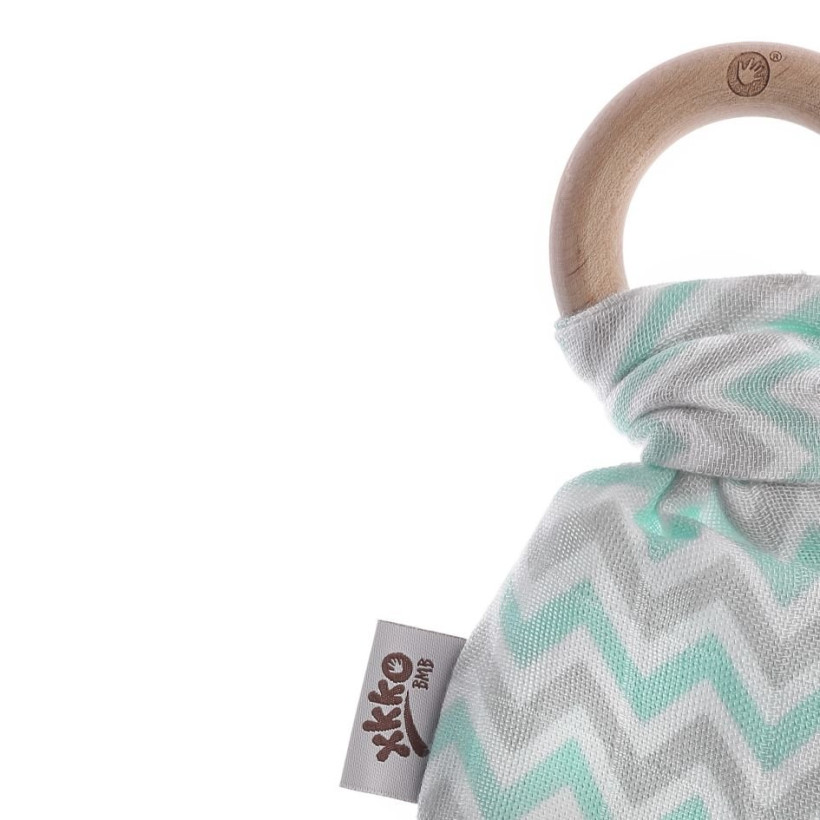 XKKO BMB Beissring mit Blätter - Chevron Mint 6x1er Pack (GH Pack)