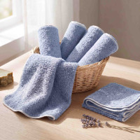 BIO baumwollefrotteetücher XKKO Organic 21x21 - Baby Blue 6er Pack