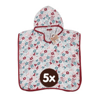 Bambus-Poncho XKKO BMB - Flowers&Birds Girls 5x1er Pack (GH Pack)