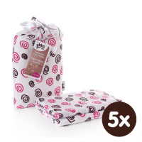 XKKO BMB Bambus Musselinwickeltuch 120x120 - Magenta Spirals 5x1 St. (GH packung)