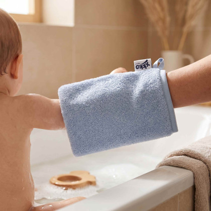 BIO baumwollefrotteewaschlappen XKKO Organic - Baby Blue 1St.