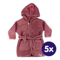 Kinderbademantel aus Bio-Baumwoll-Frottee XKKO Organic - Mesa Rose 6-12m 5x1St. (GH Packung)