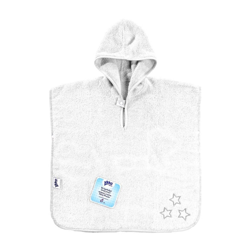 BIO Baumwollefrotteeponcho XKKO Organic - White Stars 5x1St. (GH pack.)