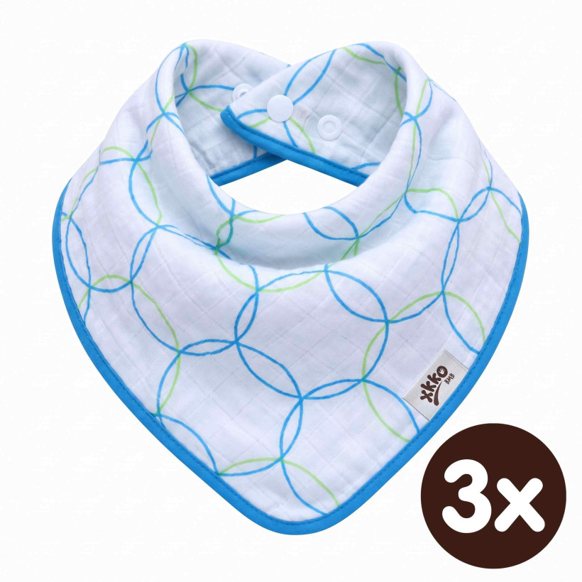 Kinderschal XKKO BMB - Cyan Circles 3x1 St. (GH packung)