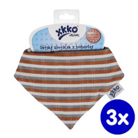 Kinderschal XKKO Organic Old Times - Brown Stripes 3x1St. (GH Packung)