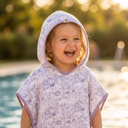 Bambus-Poncho XKKO BMB Safari - W/Lavender Aura