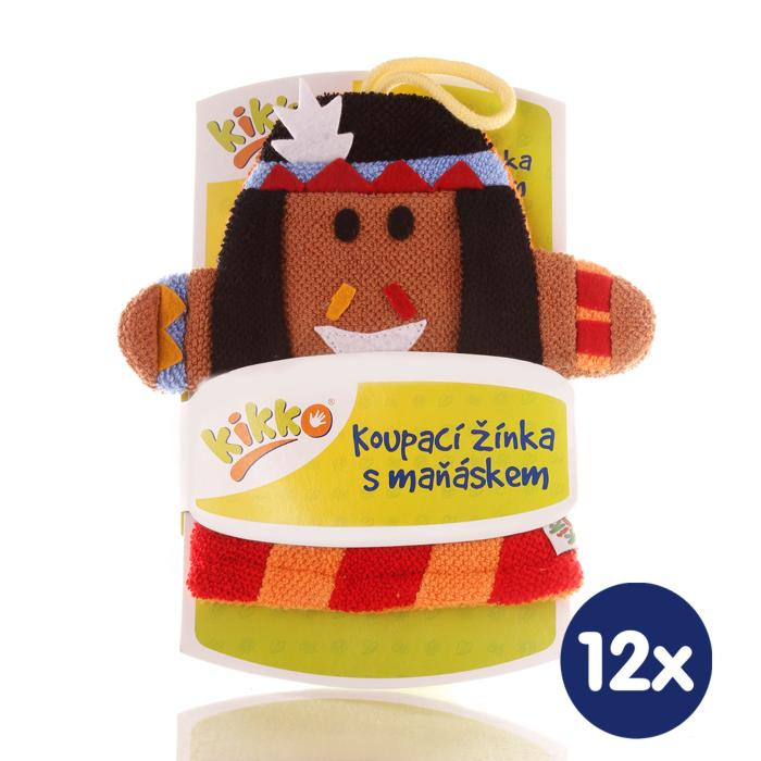 XKKO Waschlappe mit Handpuppe (BA) - Indian 12x1St. (GH Packung)