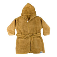 Kinderbademantel aus Bio-Baumwoll-Frottee XKKO Organic - Honey Mustard 12-24m