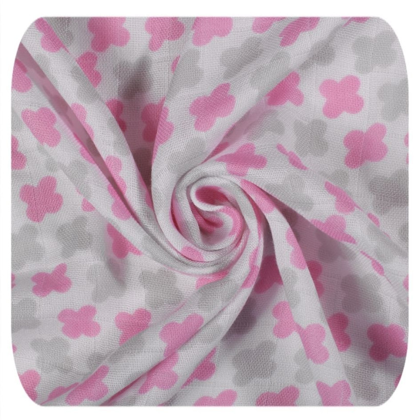 XKKO BMB 50x70 Spannbezug für Wickelauflage oder Kinderwagen - Baby Pink Cross 5x1St. (GH packung)