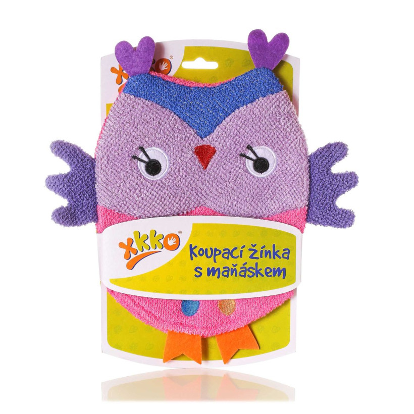 XKKO Waschlappe mit Handpuppe (BA) - Owl 12x1St. (GH Packung)