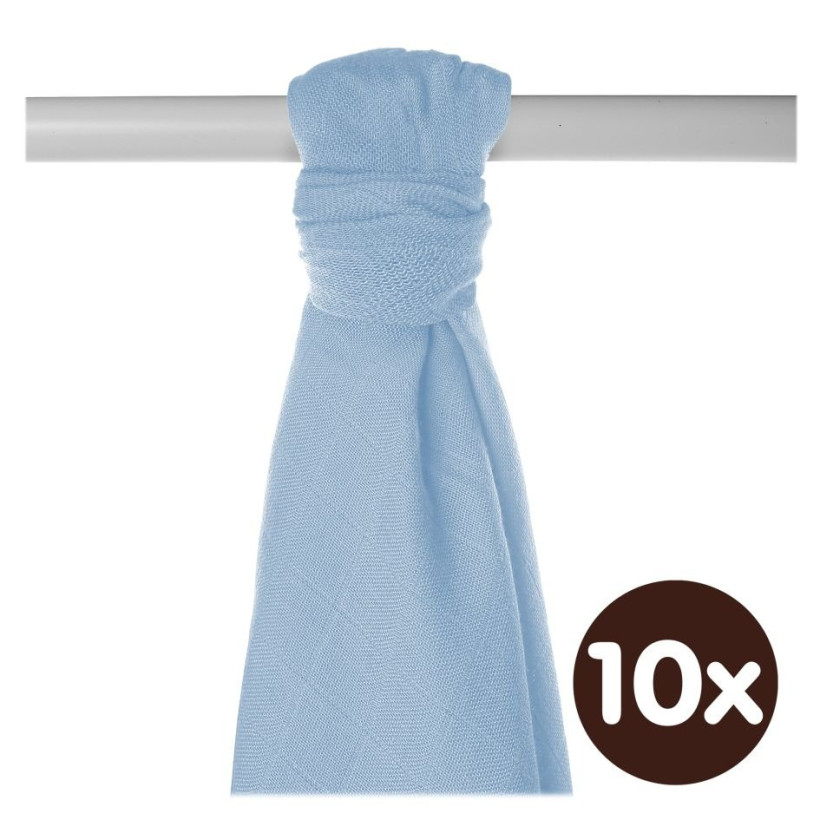 XKKO BMB  Windeltücher 90x100 - Baby Blue 10x1St.(GH packung)
