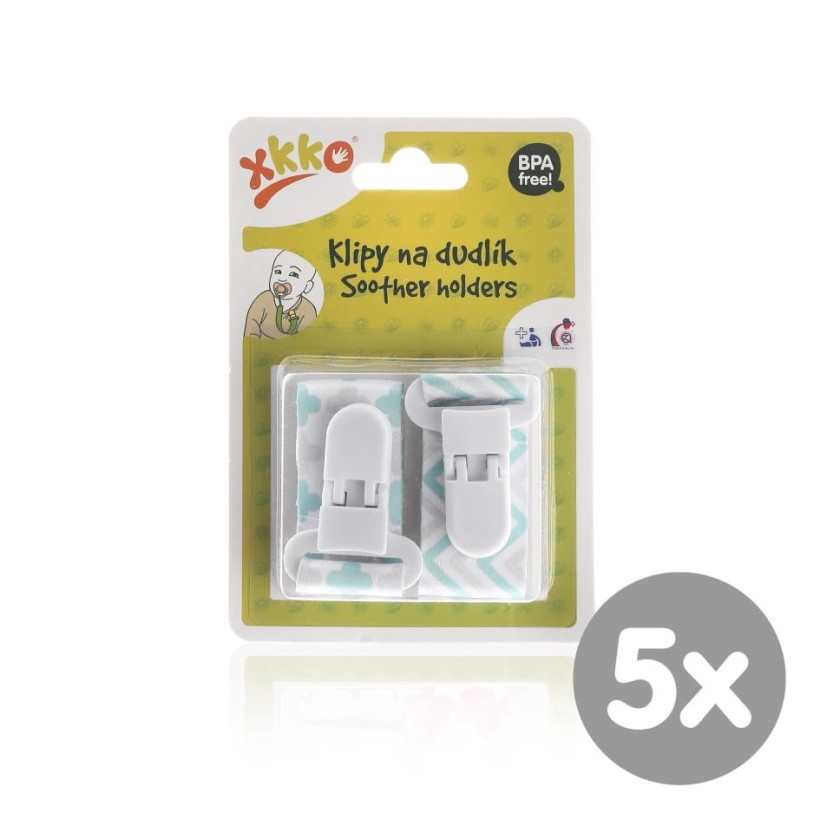 XKKO Schnuller-Clip - Scandinavian Mint MIX 5x2 St. (GH pack)