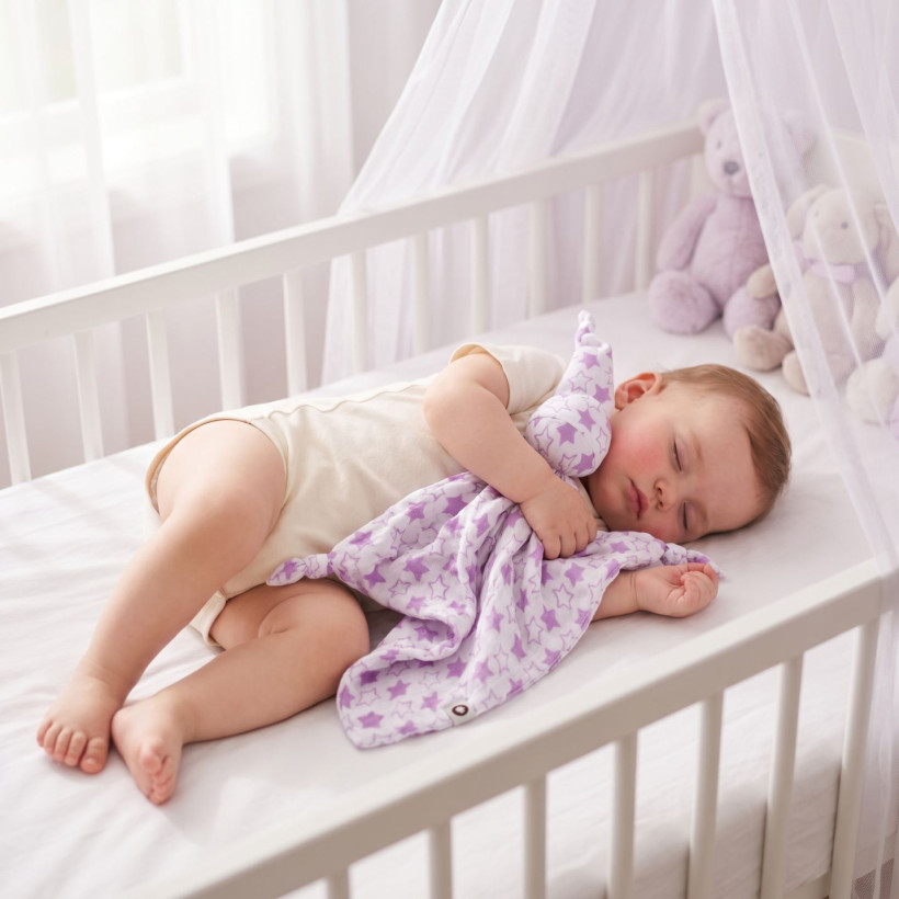 XKKO BMB Bambus-Schnuffeltuch - Little Stars Lilac
