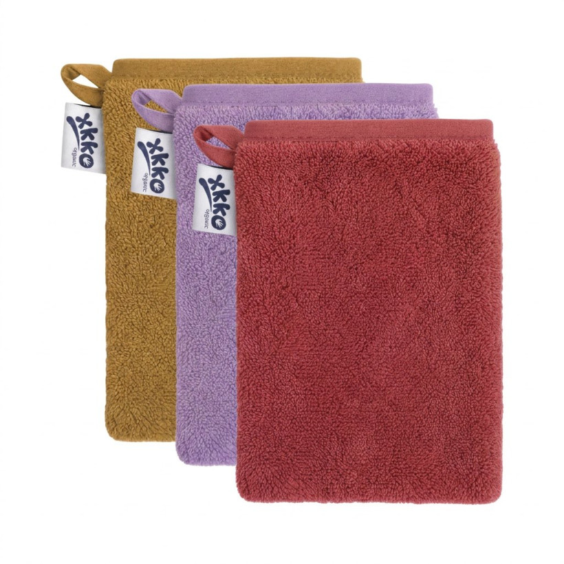 BIO baumwollefrotteewaschlappen XKKO Organic - Mesa Rose MIX